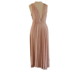 Frenzii Sleeveless Dusty Pink V-Neck Dress